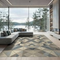 thumbnail image 2 of ODIKA 8'x10' Washable Area Rug Modern Geometric Inspired With Farmhouse Gold Lines Abstract Flowing Dynamic for Living Room, Under Sectional, Family , Durable, Non-Slip, 2 of 7