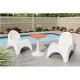 thumbnail image 2 of Strata Furniture 2 Angel Trumpet Patio Chairs & Sprout Table in White/Orange, 2 of 2