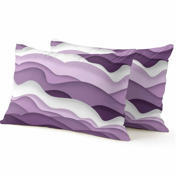 Throw Pillow Covers 12x20 Inch Inch Set of 2 Purple Ombre Ocean Decorative Pillow Covers Abstract Waves Cushion Cover Pillowcase for Sofa Couch Bed Home Decor