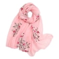thumbnail image 3 of Embroidered Chiffon Lightweight Scarf Wrap Shawl for Women Summer Fall Fashion, 3 of 4