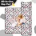 thumbnail image 4 of Pink and White Leopard Print Pattern Teens Toddler Nap Mat with Pillow, Sleeping Mat Bag for Preschool Daycare 60"x20", 4 of 6