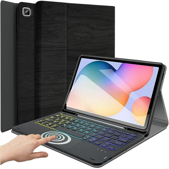 Funda de teclado DKAHOEE con panel táctil retroiluminado para Samsung Tab S6 Lite