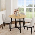 thumbnail image 1 of 31.5" Round Dining Table Seats 2-4, Wood Top Metal Frame, Space Saving Kitchen Table, Chairs Not Included, 1 of 7