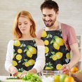 thumbnail image 3 of Yellow Lemon Fruit Flowers Black Pattern Apron-Garden Aprons for Women with Pockets-Cotton Linen Waterproof Kitchen Cooking Gardening Aprons Adjustable for Kitchen,Cooking,BBQ and Salon 33x27 Inch, 3 of 7