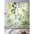 thumbnail image 3 of Green Blue Leaves Sheer Curtains 108 Inch Length 2 Panels Set Window Treatments, Summer Botanical Farmhouse Watercolor Leaf Rod Pocket Semi Curtains for Living Room/Bedroom/Kitchen, 104"W x 108"L, 3 of 7