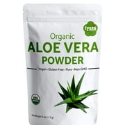 Organic Aloe Vera Leaf Powder, Aloe Barbadensis, Herbal Cosmetics, Natural Hair & Skincare, Moisturizer, Superfood , Resealable Pouch 4 OZ / 113 GM