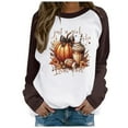 thumbnail image 1 of WEAIXIMIUNG Sweat-Shirt pour Femmes Grande Taille Décontracté Jour de l'Action de Grâce Sans Capuche Col Rond avec Manches Épaules Pull Imprimé, 1 of 3