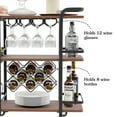 thumbnail image 4 of 3-Tier Bar Cart, Mobile Storage Cart, Wine Trolley with Wine Rack and Glass Holder, Kitchen Island Cart for Commercial or Home, Brown, 4 of 6