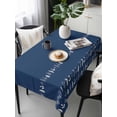 thumbnail image 6 of Rustic Botanical Table Cloth, Waterproof Tablecloth for Rectangle Tables, Japanese Herb on Navy Blue Simple Art Reusable Washable Fabric Table Cover for Restaurant Kitchen Dining Tables 54"x108", 6 of 9