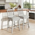 thumbnail image 4 of Costway 25" Counter Height Bar Stools Set of 4 with Slatted Back Padded Seat & Footrest, 4 of 9