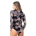 thumbnail image 2 of Roxy Women'S Rashguard – Upf 50+, Swim, Surf, Hiking, Beach Volley, Yoga, Quick-Dry Swim Shirt, Brown Black Combo, Medium, 2 of 5