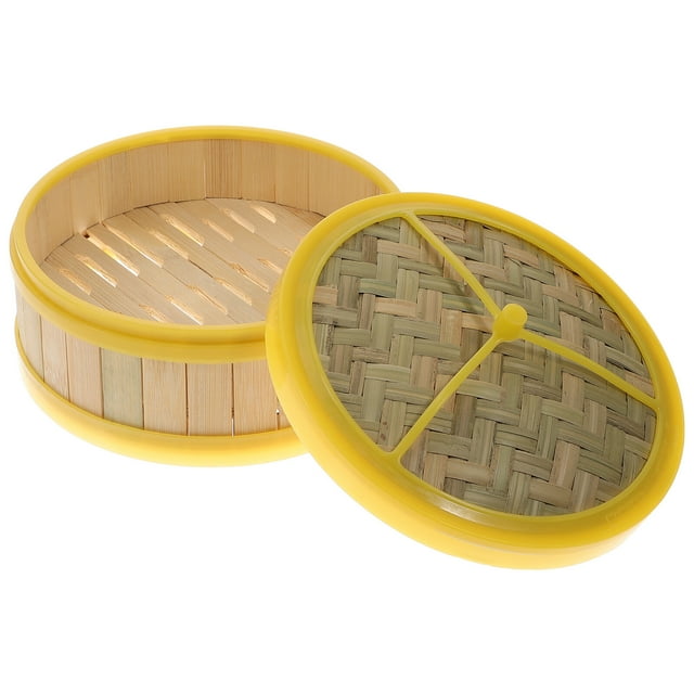 Bamboo Steamer Kitchen Food Steamer Steamer Basket with Lid Cooking Tool Random Color