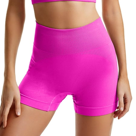 CAICJ98 Womens Leggings Cotton Cross Waist Yoga Leggings High Waisted Tummy  Control Workout Running Pants Hot Pink,S