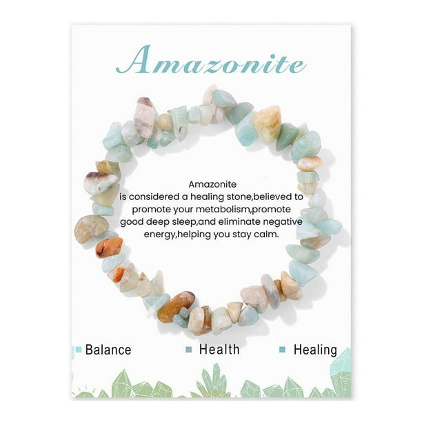 SGACAI Pulsera elástica de cuentas de grava natural, pulsera de moda, joyería