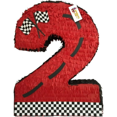 20" Tall Red Race Car Theme Number Two Pinata Two Fast Racecar Themed Party Start Your Engines Rollind Dubs Theme