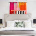 thumbnail image 4 of Pink Orange Kitchen Curtains Short 45 Inch Length, Geometric Modern Abstract Oil Painting Grommet Top Bedroom Living Room Curtains, Light Filtering Cafe Curtain Drapes 2 Panels Set 84''x45'', 4 of 9