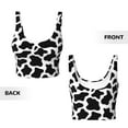 thumbnail image 5 of Fotbe Cow Print Black White Pattern Womens' Sports Bra Longline Wirefree Padded with Medium Support Sports Moisture-Wicking Workou Vest,Tank Top-Small, 5 of 9