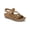 Caramel, variant on Womens Jalen Woven Faux Leather Footbed Sandals