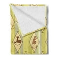 thumbnail image 2 of Cats Soft Flannel Fleece Blanket, Rhythmic Cat Motifs in Rhombus Elements on Vertical Striped Backdrop Print, Cozy Plush for Indoor and Outdoor Use, 70" x 90", Mustard Avocado Green, by Ambesonne, 2 of 5