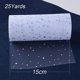 thumbnail image 2 of 1 pieza de tul blanco de 25 yardas x 15 cm, tul enrollado con lentejuelas, estrella, copo de nieve, para decoración de mesa, boda, tótem de Navidad, vestido de fiesta DIY ER, 2 of 5