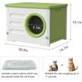 thumbnail image 2 of Outdoor Cat House Weatherproof&Insulated,Plastic Waterproof Elevated Cat Shelter Stackable Pet House Cat Wave for Outdoor Indoor Use with Bed Cushion（Green）, 2 of 7