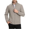 thumbnail image 3 of YODETEY Men’s Stand Collar Lightweight Zip Jacket, Long Sleeve Windproof Softshell Jacket , Size XXS-XL, 3 of 10