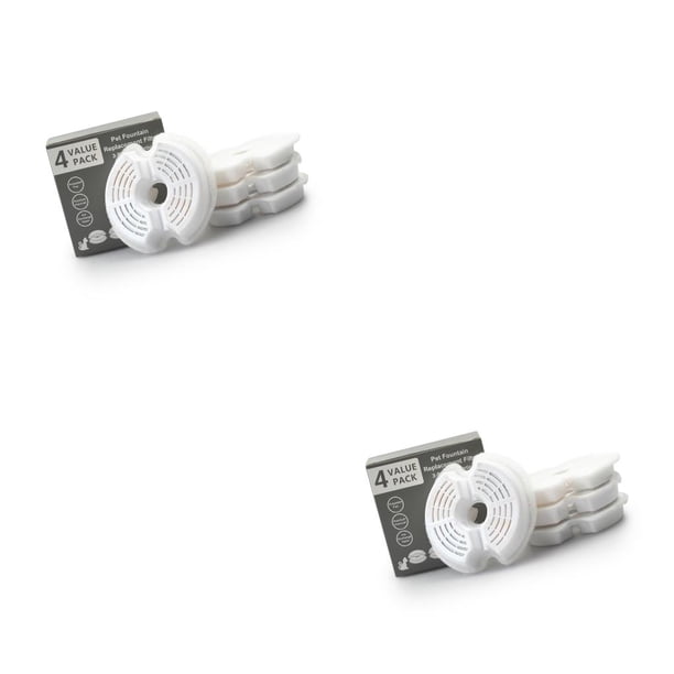 Methold 4 Uds. Filtros de carbono para fuente de agua para mascotas para bebedero de gato de acero inoxidable y fuente de agua colorida para Se muestra como imagen 2piezas