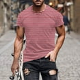 thumbnail image 2 of Rloper-Lop Mens Crewneck T Shirts Casual Stylish Striped Printing Tees Lightweight Short Sleeve Striped Printign Shirts Summer Outdoor Tops Orange 3XL, 2 of 5