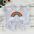 thumbnail image 4 of Styles I Love Baby Girl Matching Rainbow One-Piece Swimsuit Twin Girl Best Friend Bathing Suit Beach Swimwear (Right Rainbow, 120/4-5 Years), 4 of 5