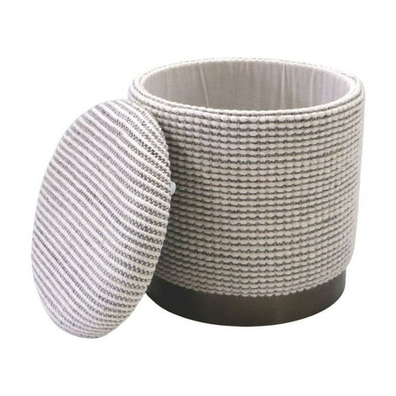 Carolina Chair & Table Handwoven Kratus Hammered Metal Storage Ottoman