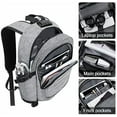 thumbnail image 3 of Cyber Bags Laptop up to 15.6 in Backpack USB Pocket Travel Computer Bag, Gray, 3 of 8