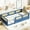 Mist Blue, variant on Twin Size Floor Bed with PE Rattan High Fence, Wood Montessori Bed Frame with Slats for Children Girls Boys, Mist Blue