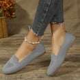 thumbnail image 3 of Rokment Womens Slip on Socks Walking Shoes Penny Loafers Comfortable Travel Casual Flat Lightweight Knit Low Heels Driving Boat Oxfords Grey Size 9.5, 3 of 6