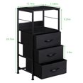 thumbnail image 2 of Bedside table with drawers End table with charging station Bedroom side table with USB port and socket 3-storey high bedside frame with fabric drawers for living room, dormitory, 2 of 6