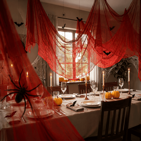 Cospeley Halloween Creepy Cloth Fabric Tapestry Decor Decorations -79×394inch Halloween Decor, Creepy Spooky Halloween Decorations Outdoor Indoor