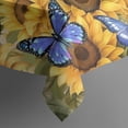 thumbnail image 5 of Beige Sunflower Butterfly Pattern Square Tablecloth,Waterproof Square Table Cover,Wipeable Spillproof Washable Table Cover for Home Kitchen Party Decor 42"X42"(107x107cm), 5 of 6
