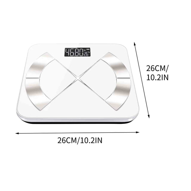 Hovilon Balance Intelligente pour le Poids Corporel, Balance Numérique Intelligente et Précise pour Salle de Bain avec Affichage LED Clair, Balance Bluetooth Supporte Application Mobile Capacité de Charge Maximale 180kg