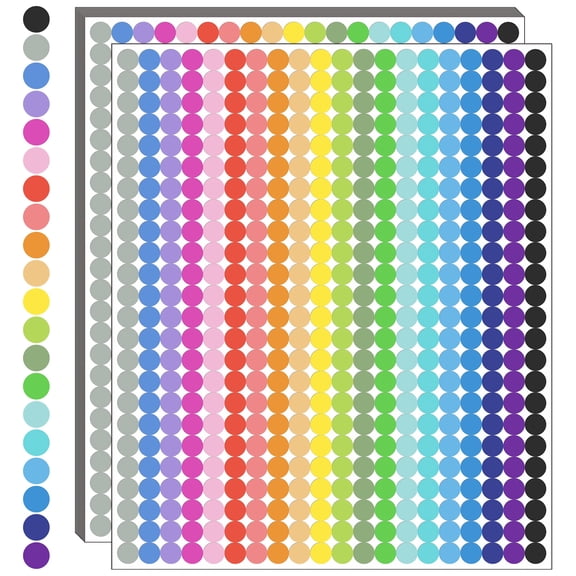10080 Pcs Dot Stickers 1/4 Inch, 21 Sheets Color Coding Circle Labels in 20 Colors