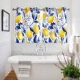 thumbnail image 3 of Summer Lemon Kitchen Curtains Short 54 Inch Length, Watercolor Yellow Blue Garden Floral Grommet Top Bedroom Living Room Curtains, Light Filtering Cafe Curtain Drapes 2 Panels Set 84''x54'', 3 of 9