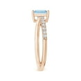 thumbnail image 3 of ANGARA Natural Square Aquamarine Crossover Shank Ring with Diamonds in 14K Rose Gold for Women (Size-6mm) | March Birthstone, Birthday, Anniversary, Jewelry Gift for Women | Natural Aquamarine Ring, 3 of 8