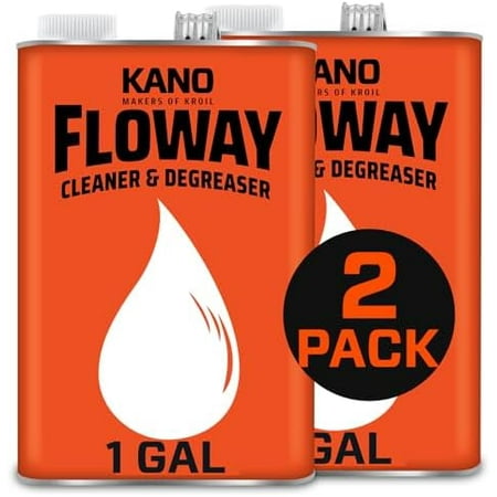 Kano Floway Industrial Cleaner Degreaser (Liquid-1 Gallon Can- of 2) | Solvent Removes Grease, Tar, Carbon, Grime from Auto Parts, Engines, Brakes, Electrical, Machinery, Equipment (AZFL011C2)