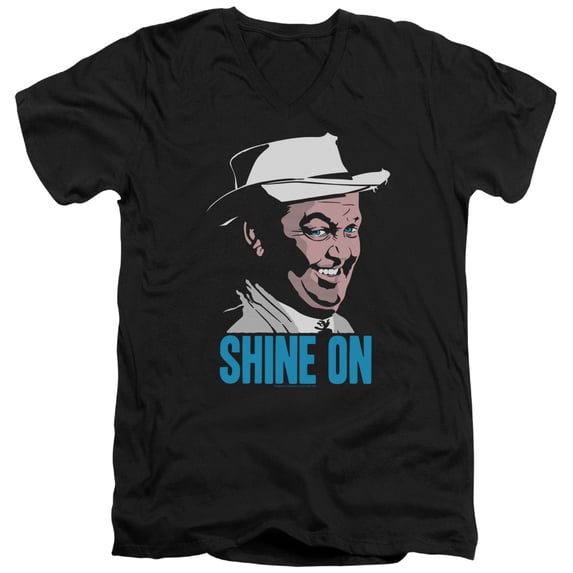 Andy Griffith Shine On Adult V-Neck 30/1 T-Shirt Black