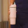 thumbnail image 6 of HydroJug Ease2o Insulated Stainless Steel Water Bottle with Straw & Chug Lid, Leak-Resistant, Cup Holder Friendly – 40oz, Dusty Rose, 6 of 7