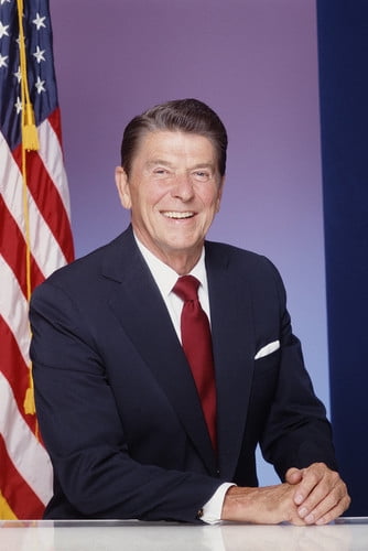 Ronald Reagan American Flag Photo Inch Poster 24x36 inch