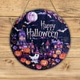 thumbnail image 4 of Interchangeable Seasonal Welcome Sign Front Door Decoration, Rustic Round Wood Wreaths Sign Front Door Wreaths for Home/Wall/Porch Decor, for Spring Summer Fall All Seasons Holiday Halloween Christmas, 4 of 4