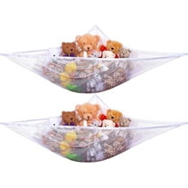 GoXteam Stuffed Animal Net Hammock Corner Large Toy Storage Organizer Holder Plushies Stuffy Storage Hammock for Kids Baby Nursery Bedroom Playroom Home Wall Room Decor (2 pcak)