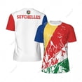 thumbnail image 2 of Exclusive design Seychelles Flag Grain 3D Printed Men For Running Bike Soccer Tennis Fitness Sports tshirt Mesh Short T-shirt, 2 of 12
