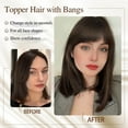 thumbnail image 5 of HHBEAUTY Hair Toppers for Women Clip in Bangs Real Human Hair Pieces French Bangs Topper for Solve Loosing And Thinning Add Volume 12 Inches Toppers For Women, 5 of 5