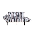 thumbnail image 2 of Geometric Futon Couch, Horizontal Stripes Background with Many Colors Monochrome Hand Drawn Dots Pattern, Daybed with Metal Frame Upholstered Sofa for Living Dorm, Loveseat, Multicolor, by Ambesonne, 2 of 4