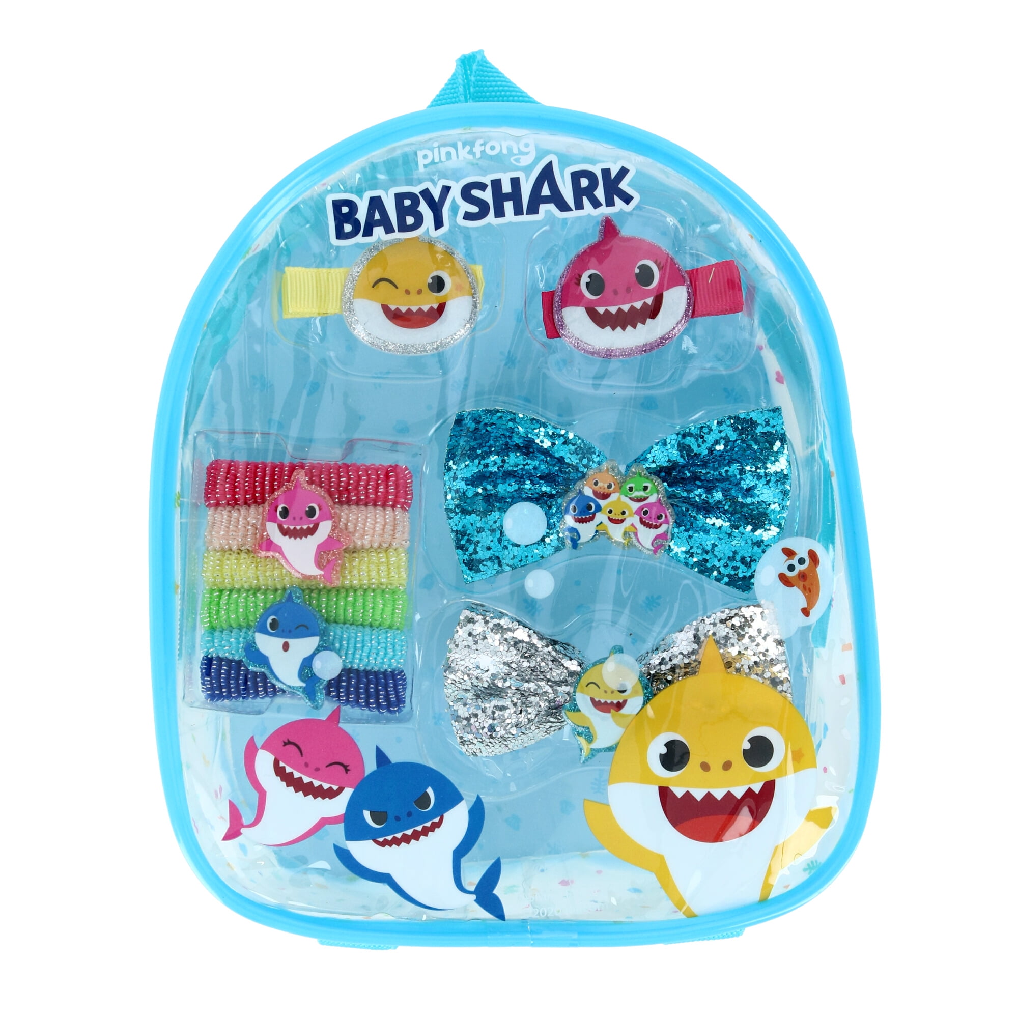 Pinkfong Girl's Baby Shark Hair Accessories with Bonus Backpack
